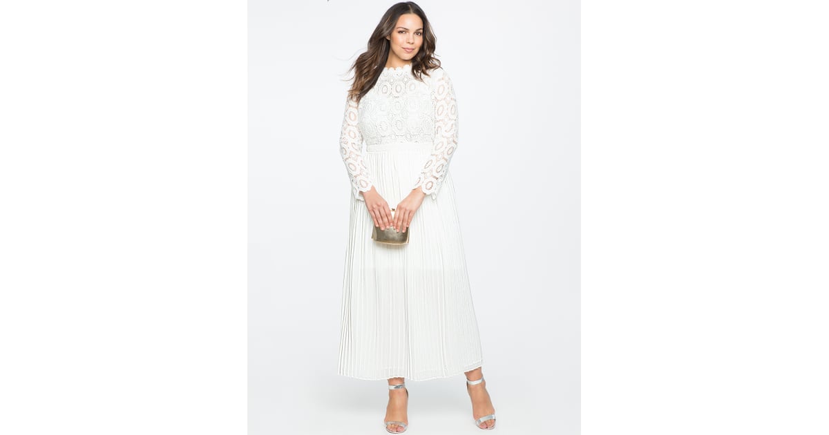 Eloquii lace evening online dress with pleated skirt
