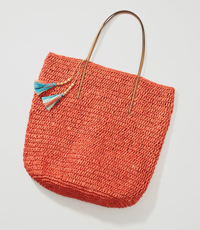 LOFT Tasseled Straw Tote