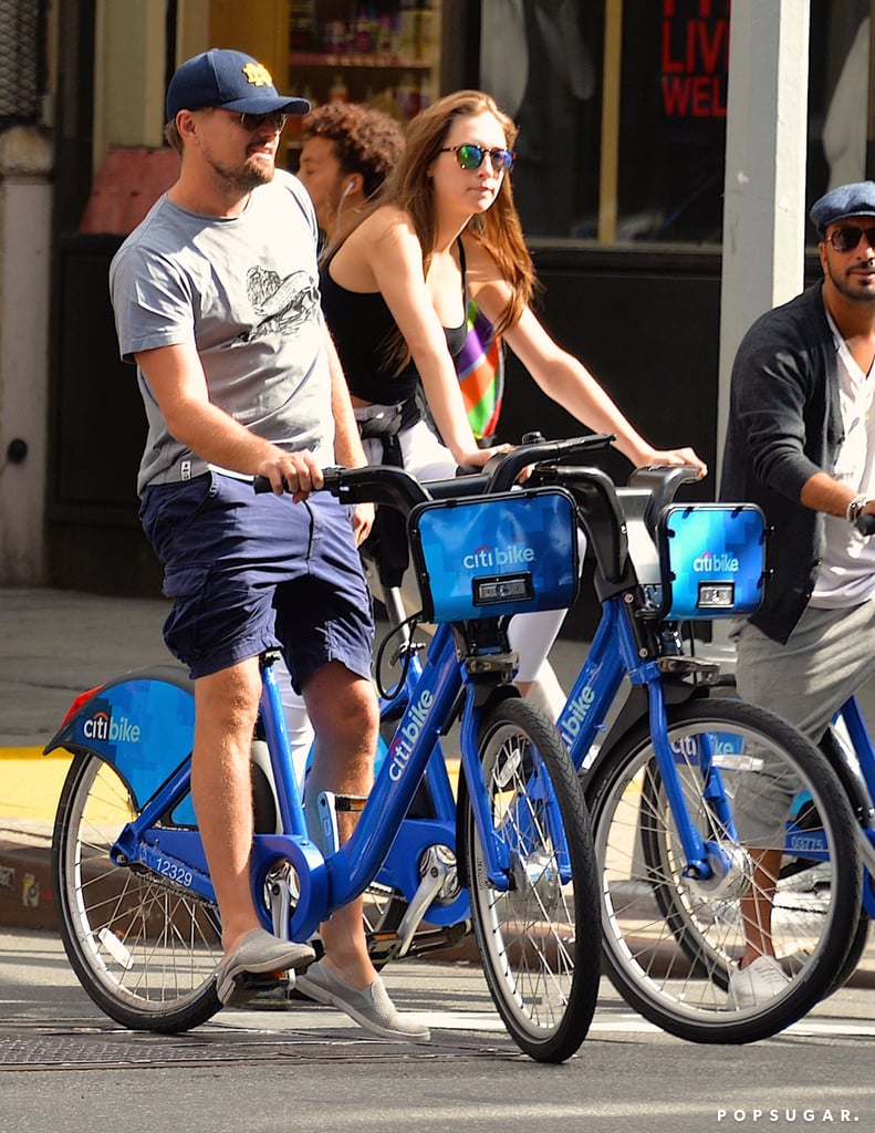 Leonardo DiCaprio Riding Bikes With Friends in NYC