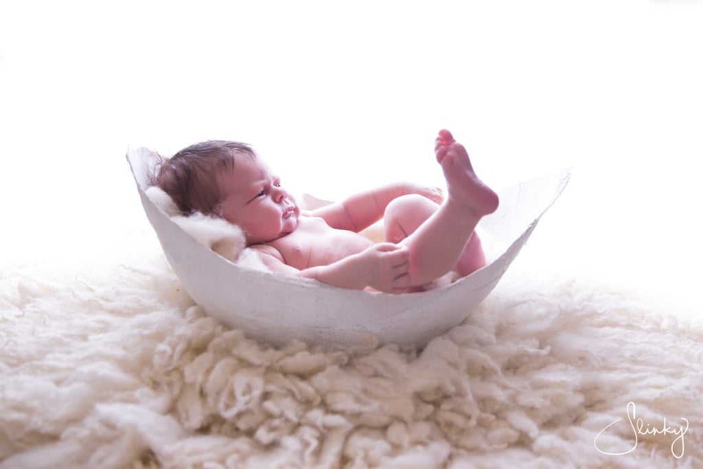 Newborn Photos in Baby Bump Cast Molds POPSUGAR Family Photo 13