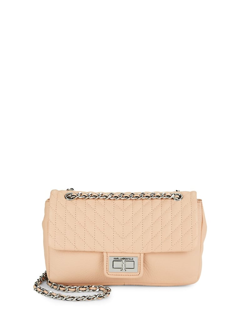 Karl Lagerfeld Paris Quilted Convertible Leather Shoulder Bag