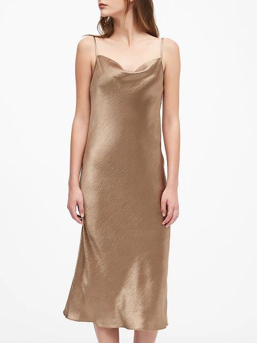 Satin Midi Slip Dress