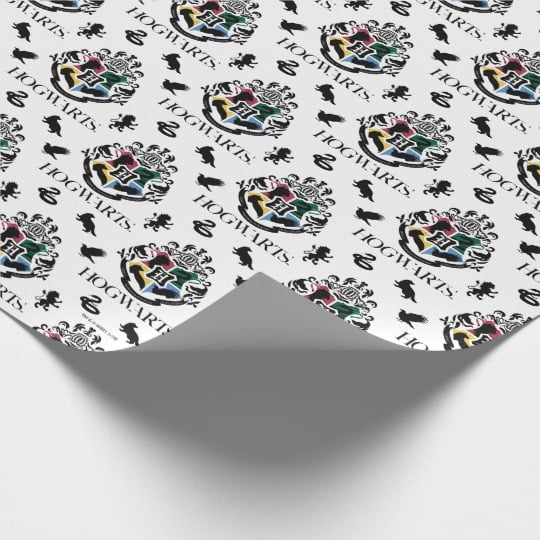 Harry Potter Houses Stripes Gift Wrapping Paper 2 Yard FOLDED Decoupage  Crests