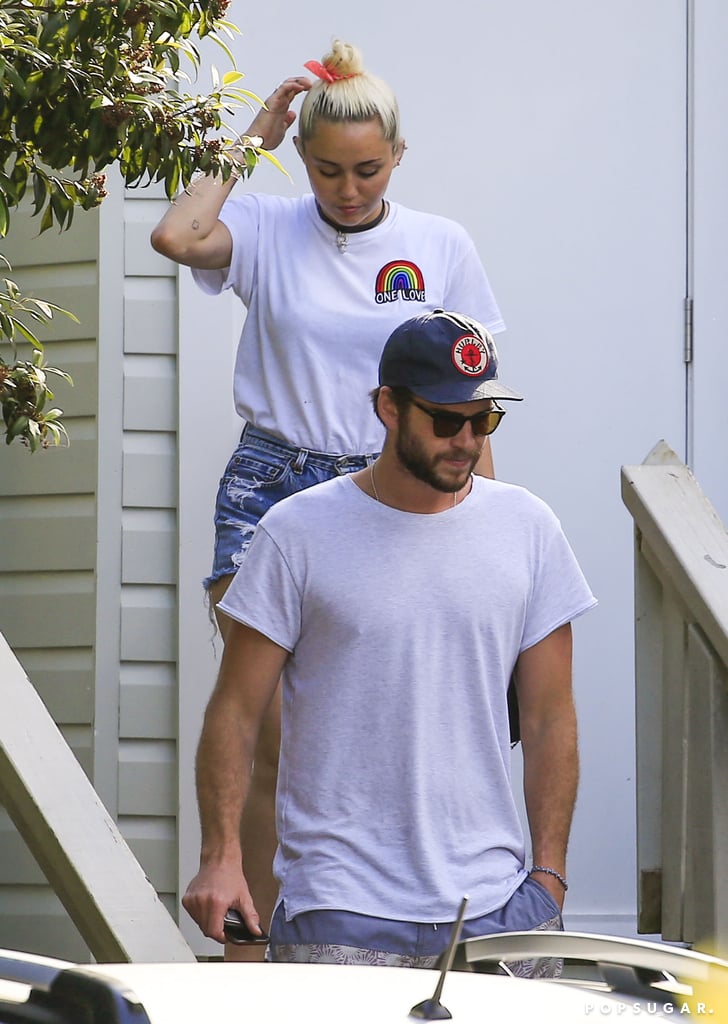 Miley Cyrus and Liam Hemsworth Having Lunch in Australia