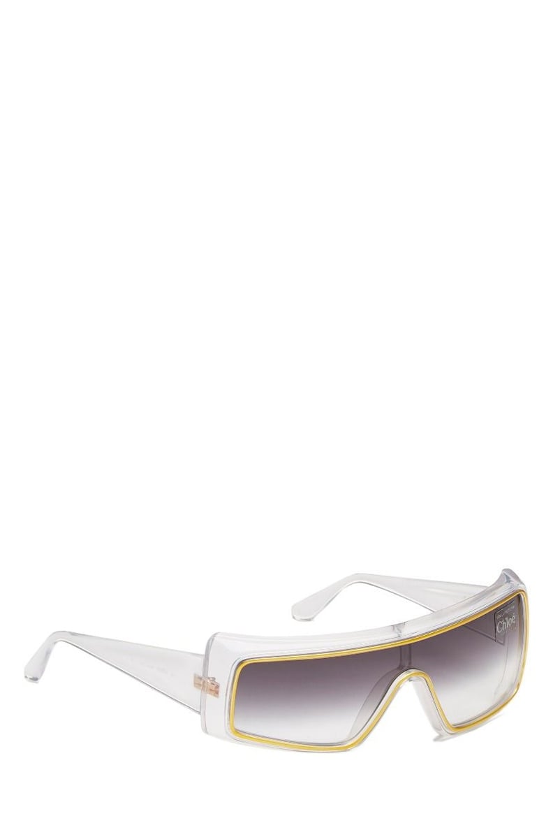 Chloé Clear & Gold Acrylic Asymmetrical Sunglasses