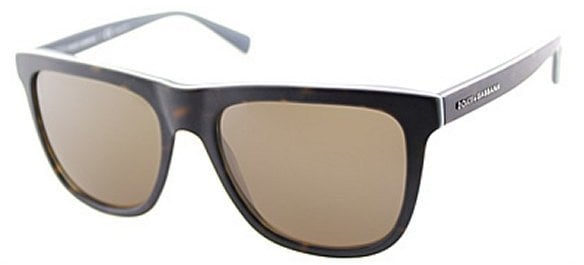 Dolce & Gabbana Dolce & Gabbana DG4229 2867/73 Top Havana on Matte Petroleum Square Plastic Sunglasses Brown Lens ($161)