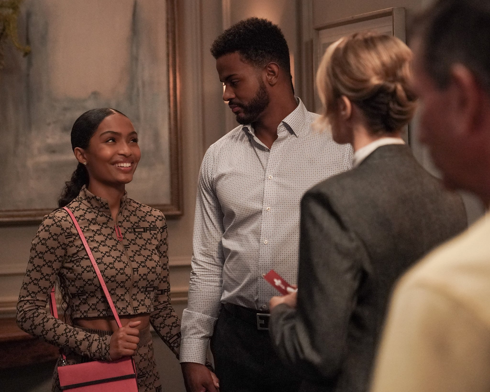 GROWN-ISH, from left: Yara Shahidi, Trevor Jackson, 'Fools Paradise', (Season 5, ep. 510, aired Jan. 18, 2023). photo: Mike Taing / Freeform / Courtesy: Everett Collection