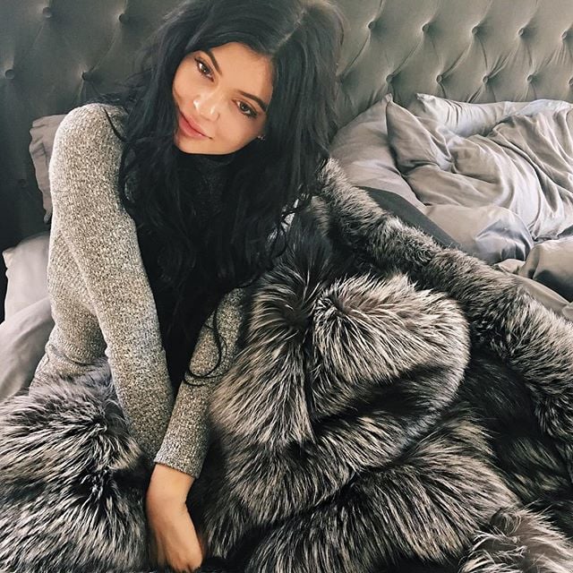 Make your bed as cozy as possible. Kylie Jenner's Holiday Decor