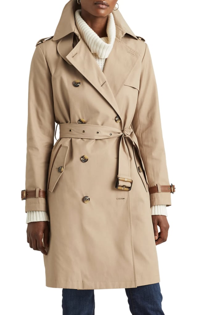 A Timeless Layer: Lauren Ralph Lauren Double Breasted Cotton Blend Trench Coat