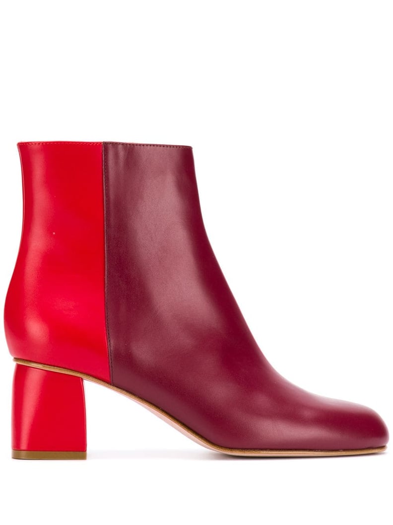 Red Valentino Two-Tone Zipped Booties