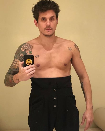 John Mayer Posing Shirtless For #KyloRenChallenge Photo