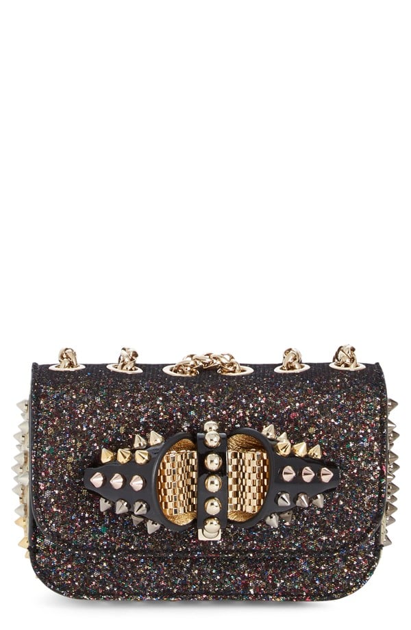 Christian Louboutin Sweet Charity Glitter Spike Shoulder Bag ($1,450)