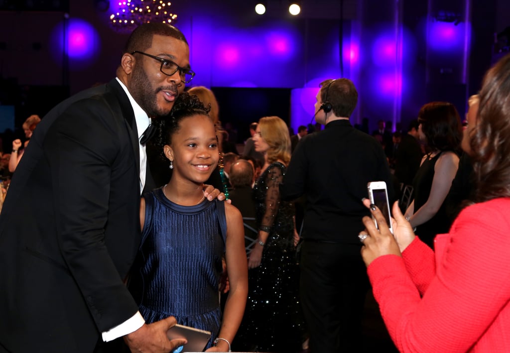 Quvenzhané Wallis got in for a snap with Tyler Perry.
