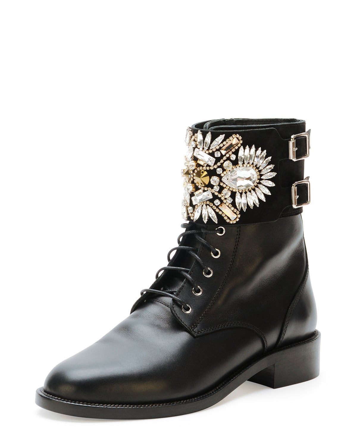 Jeweled combat boots Sale