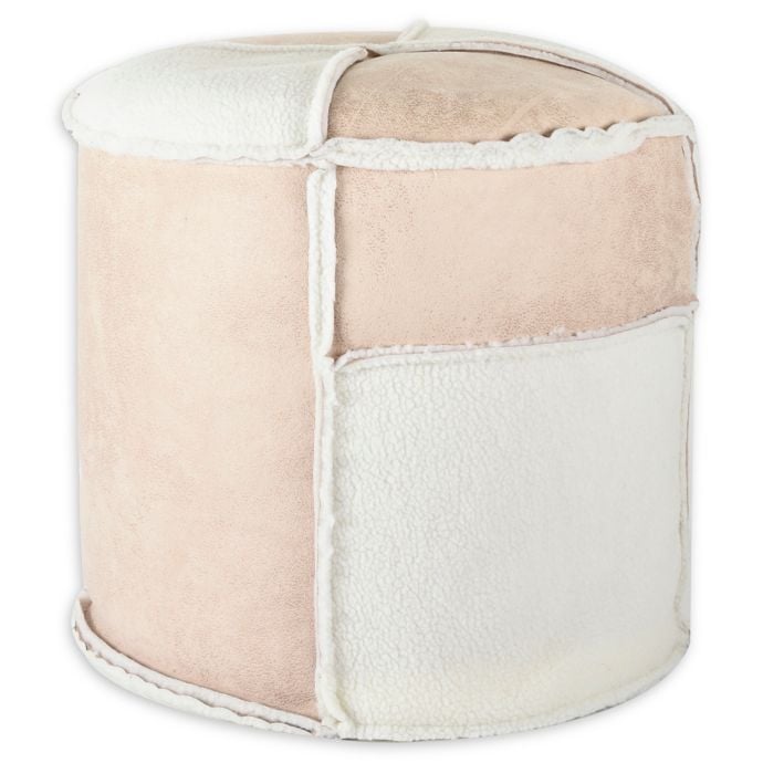 UGG Patchwork Bean Bag Ottoman in Beige/White