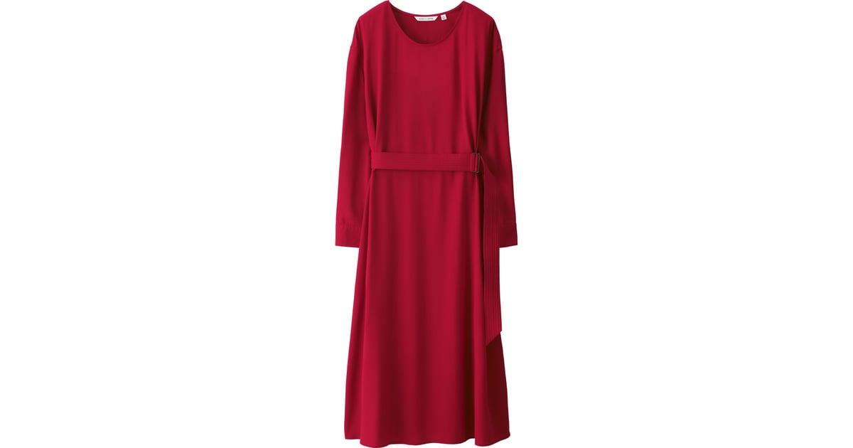 Rayon Belted Long Sleeve Dress ($60) | Uniqlo x Lemaire Collaboration ...