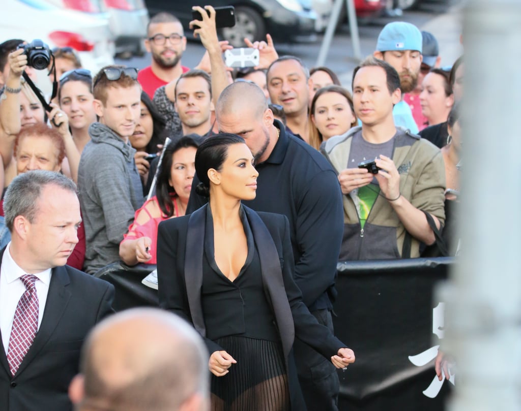 Kim Kardashian's Sheer Dress on Jimmy Kimmel Live! 2015