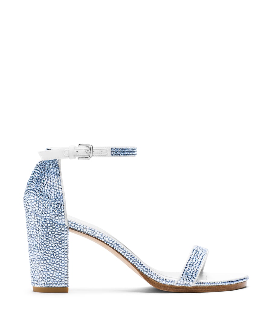 Nearlynude Sandal in Pavé Crystals Light Sapphire ($2,200)