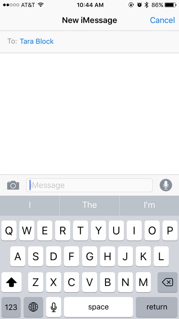 First, start an iMessage or text message as you normally would. How