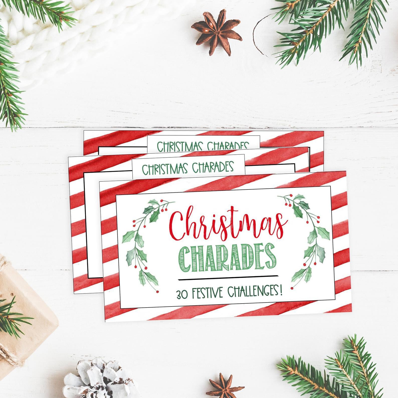 Holiday Games Instant Download Christmas Party Games Holiday Games Xmas Charades Games Christmas Charades Game Fun Christmas Game