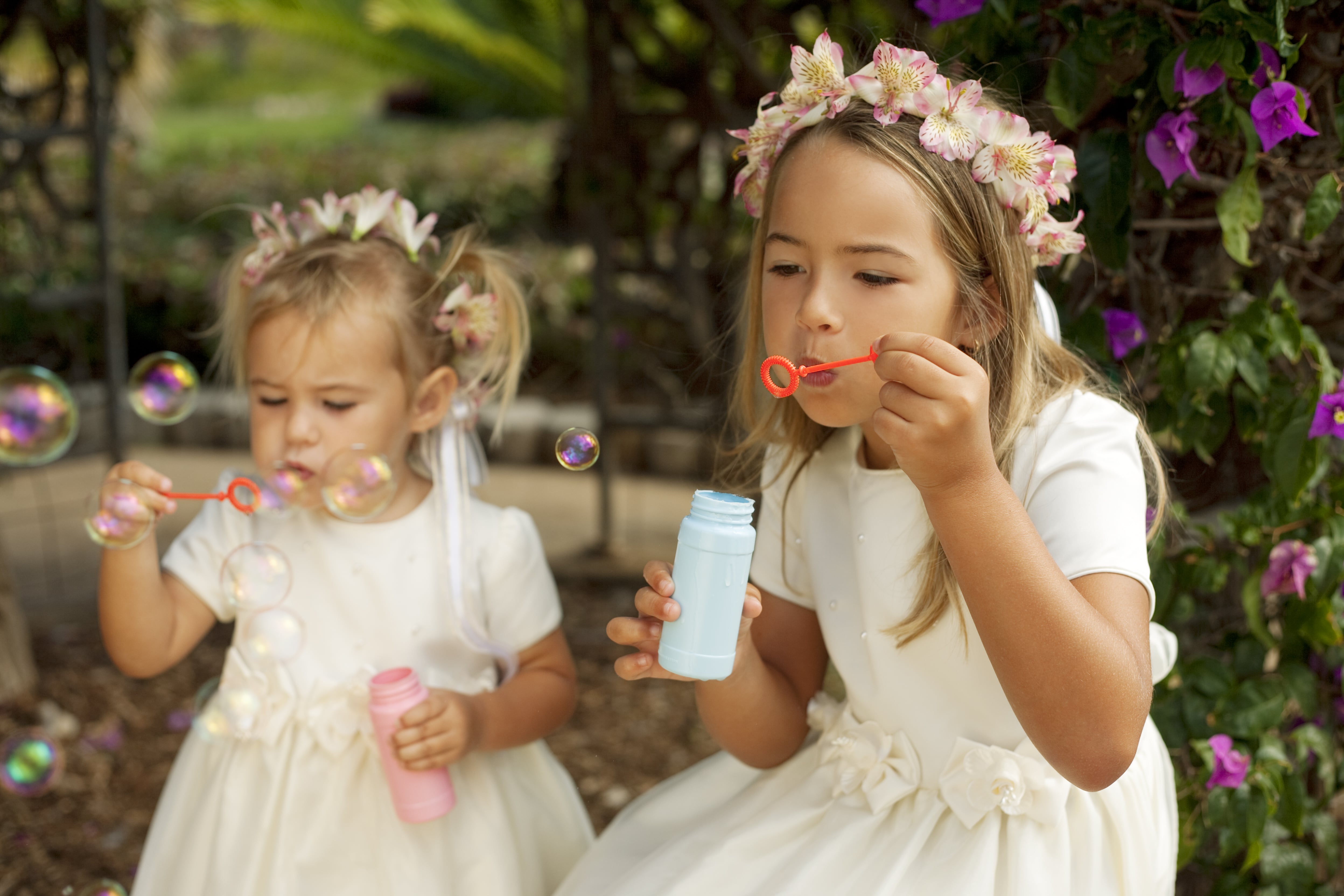 These adorable grandmothers are flower girls at wedding