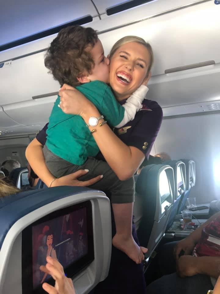 Flight Attendant Helps a Boy With Special Needs