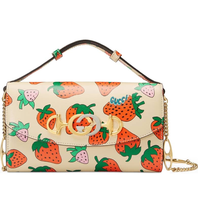 Gucci Mini Zumi Strawberry Print Leather Shoulder Bag | Best Bags for Women Spring 2019 ...