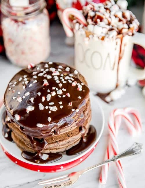 Chocolate Peppermint Pancakes