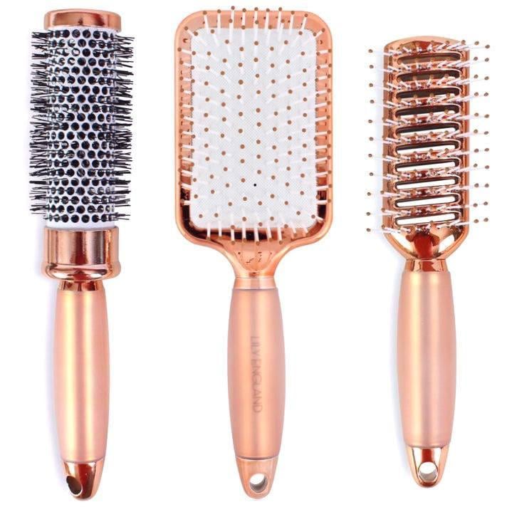 Rose Gold Hairbrush Set