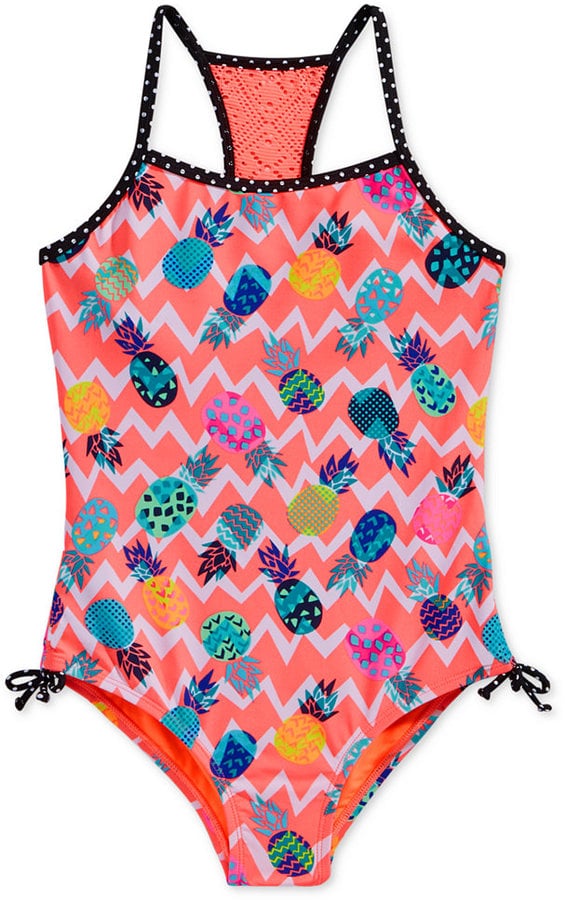 Breaking Waves Chevron Pineapple-Print Swimsuit