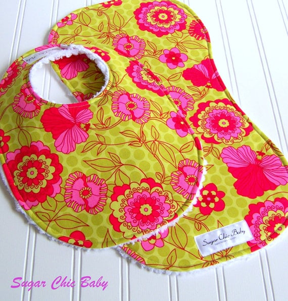 floral baby bibs