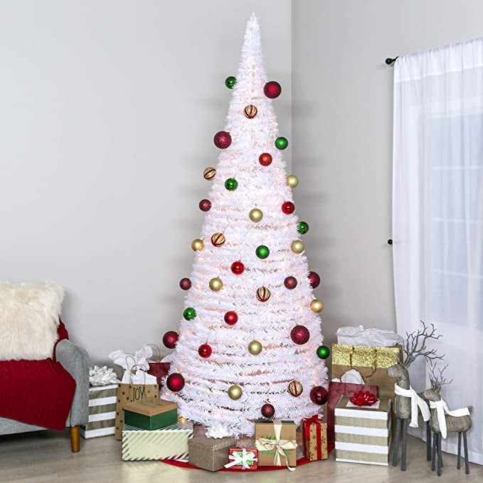 Pre-Lit Pull-Up Pop-Up Artificial Christmas Tree