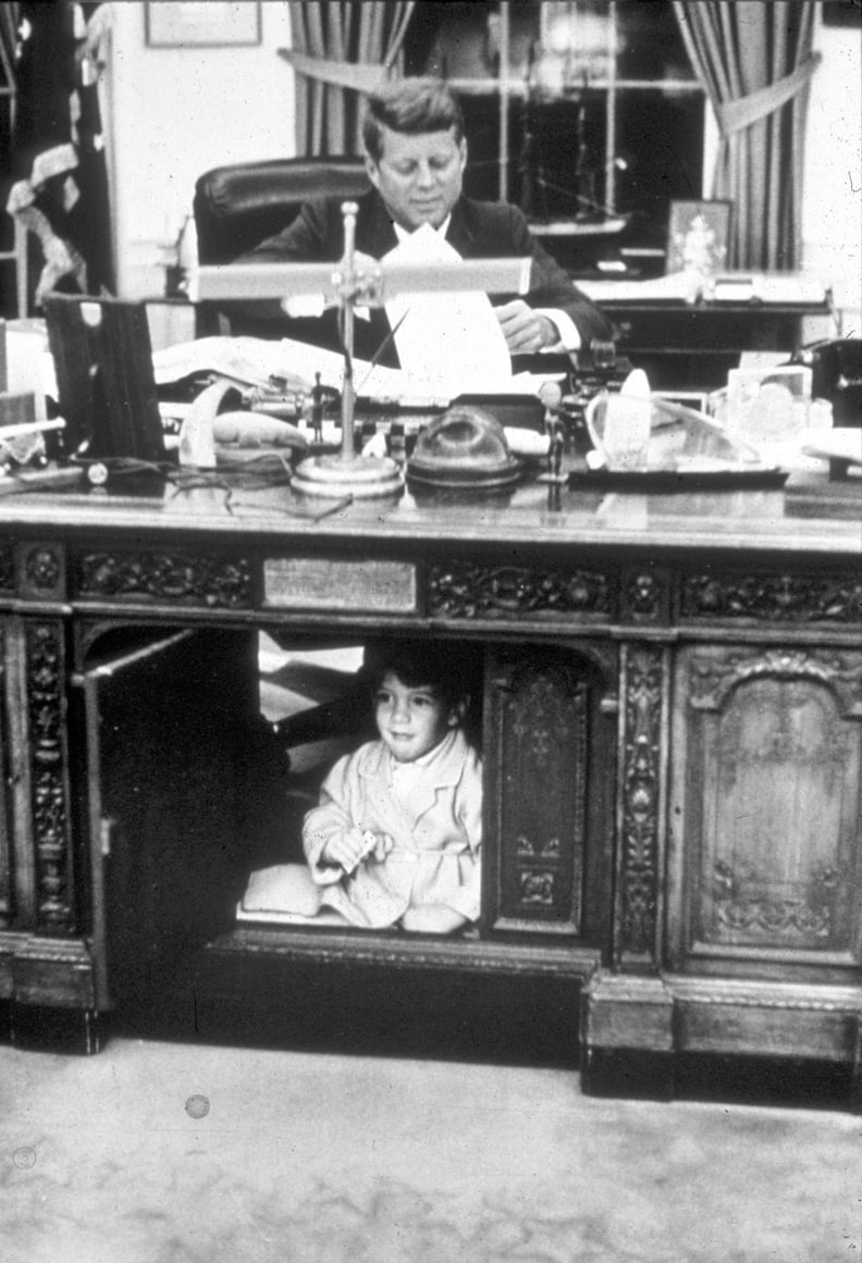 President John F. Kennedy and John John in the Oval Office, 1963