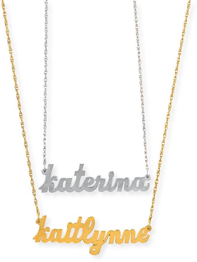 Jennifer Zeuner Jewelry Serafina Personalized Mini Nameplate Necklace ($165)