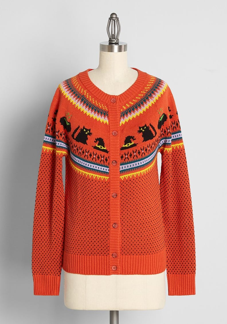 Make a Wicked Statement: Witches Candy Fair Isle Cardigan