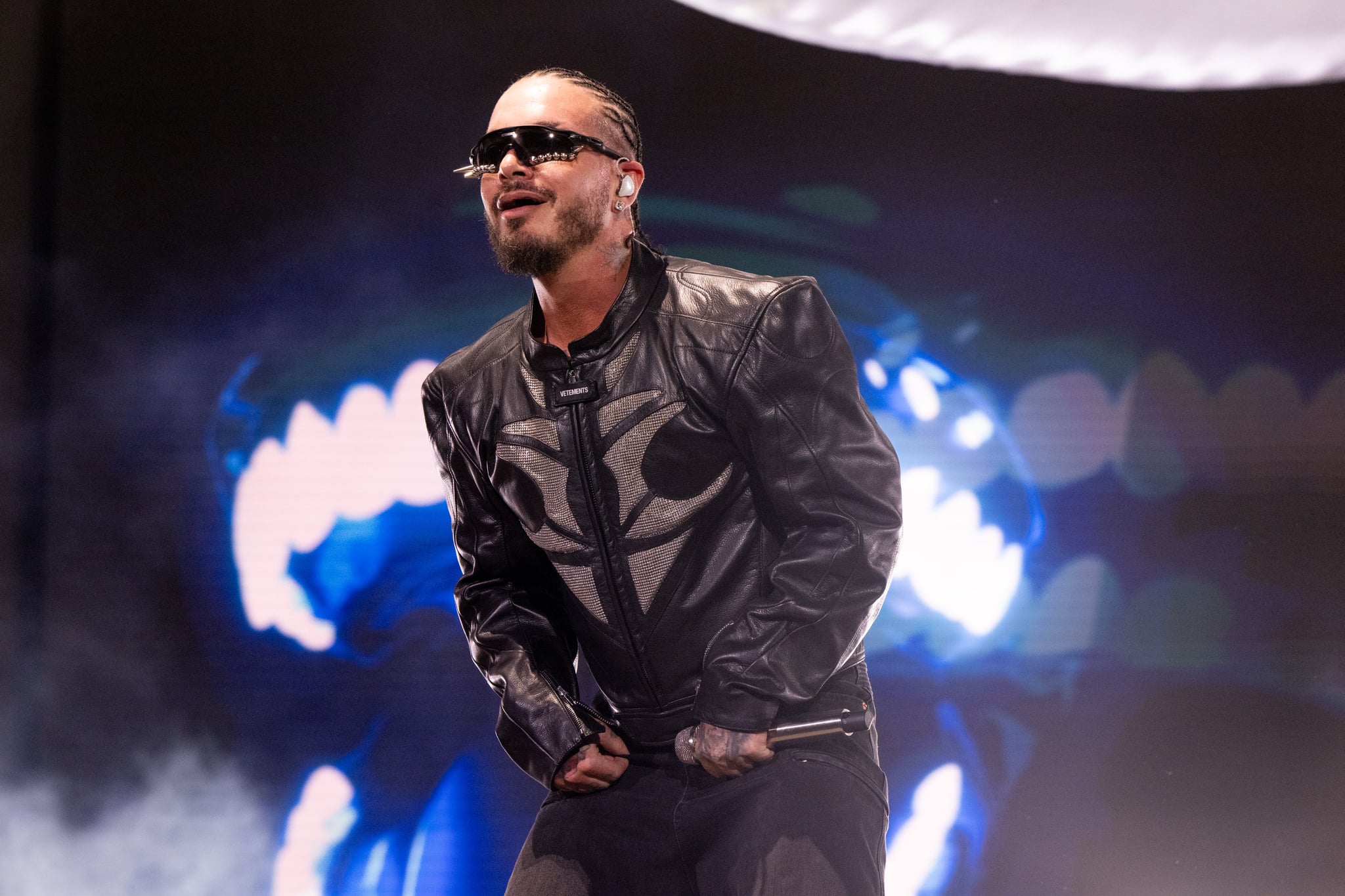 INDIO, CALIFORNIA - APRIL 21: (FOR EDITORIAL USE ONLY) Singer J Balvin performs onstage during Weekend 2 - Day 3 of the Coachella Valley Music & Arts Festival at Empire Polo Club on April 21, 2024 in Indio, California. (Photo by Scott Dudelson/Getty Images for Coachella)