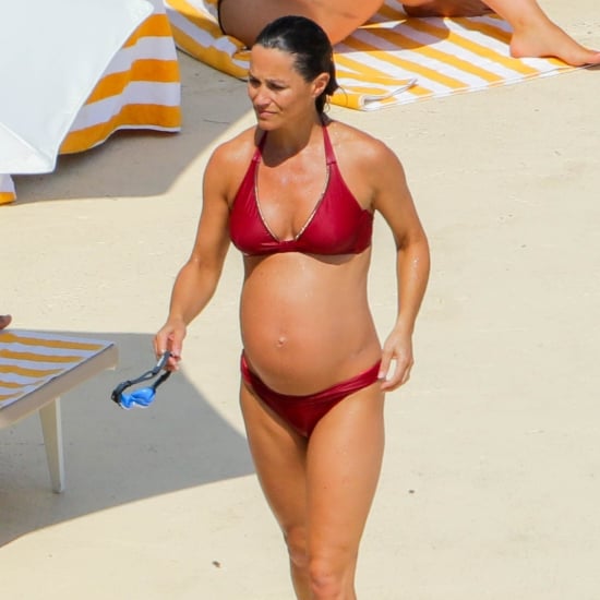 Pippa Middleton Pregnant Red Bikini August 2018