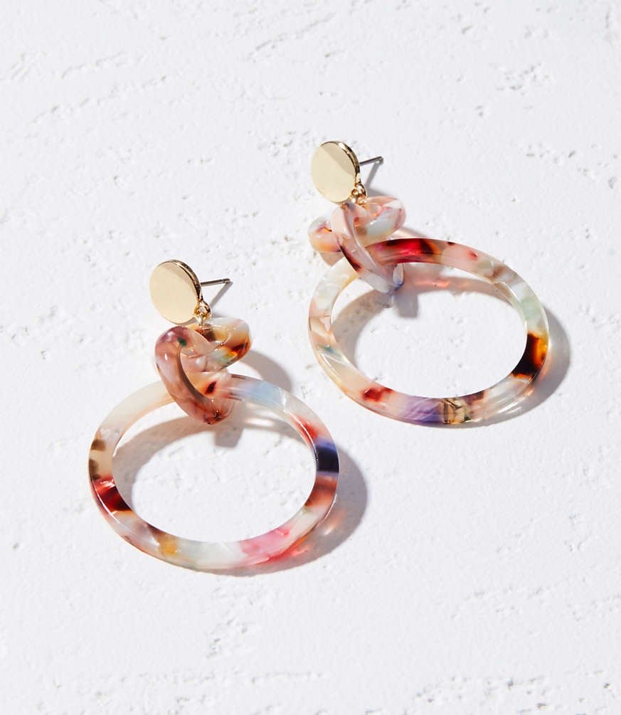 Loft Rainbow Interlocked Ring Earrings