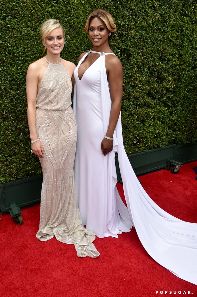 Orange Is the New Black's Taylor Schilling and Laverne Cox posed together on the red carpet.
