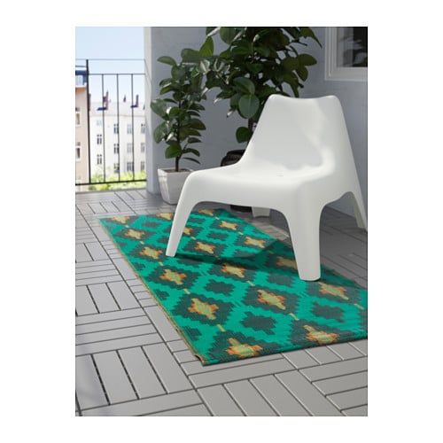 Sommar Flatwoven Rug, Green/Yellow ($10)