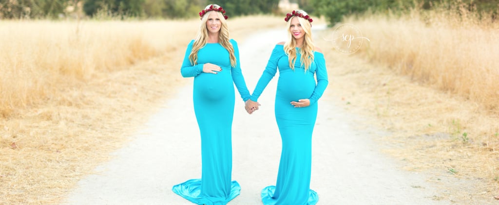 Twins Who Gave Birth on Same Day Re-Create Maternity Photo