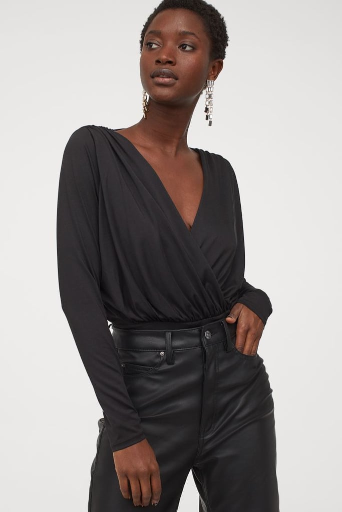 H&M Draped Bodysuit | H&M Black Friday Cyber Monday Deals 2020 ...
