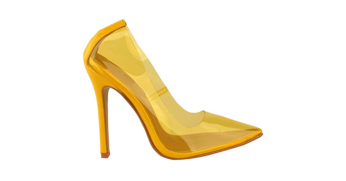 Women's Perspex Pointed Toe Clear Court Heels | Kim Kardashian's Yellow ...