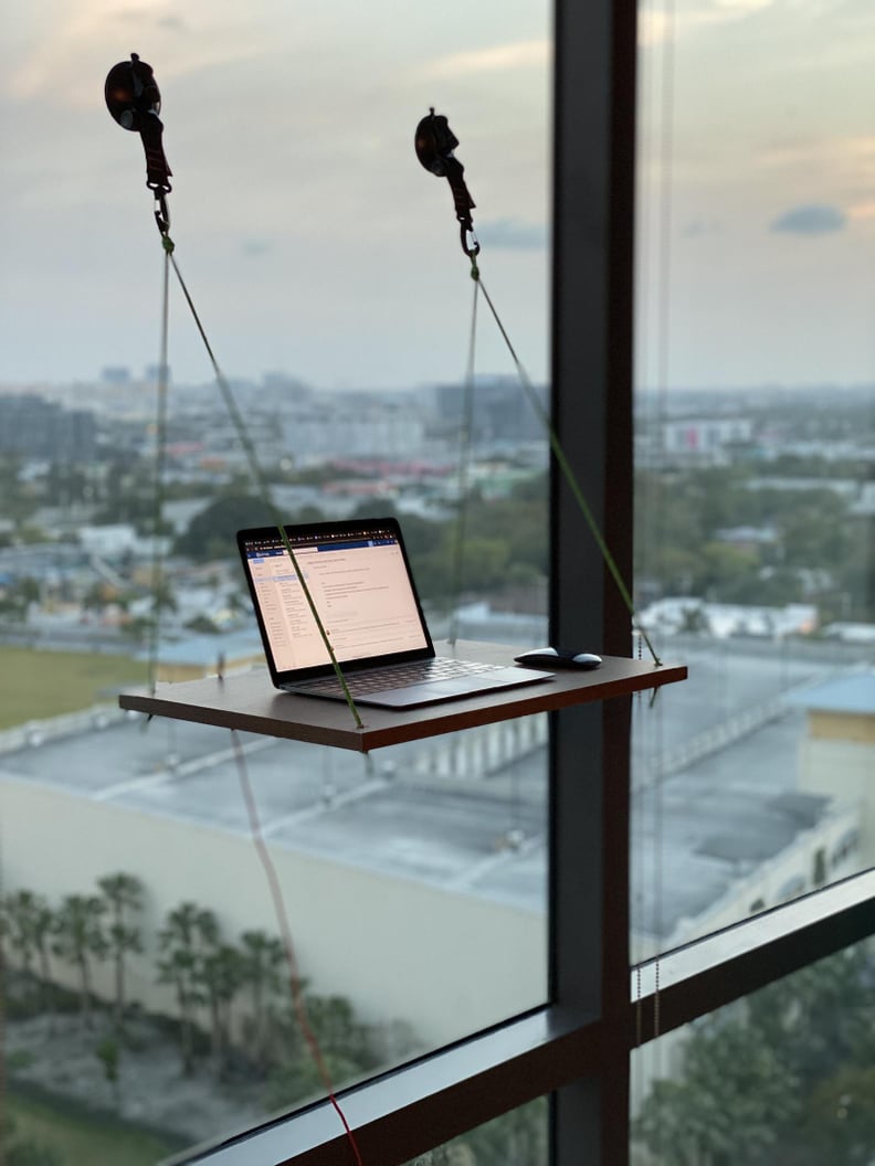 For a Unique Desk Setup: Hanging Window Desk 12 x 24