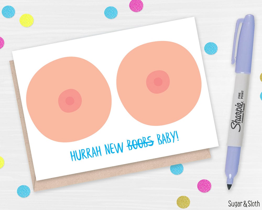 Funny Pregnancy Boobs Card