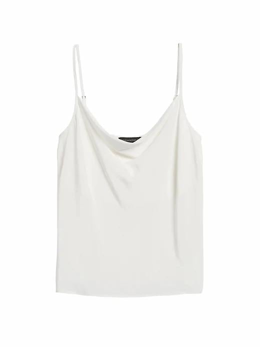 Washable Silk Cowl-Neck Camisole | Best Neutral Pieces From Banana ...