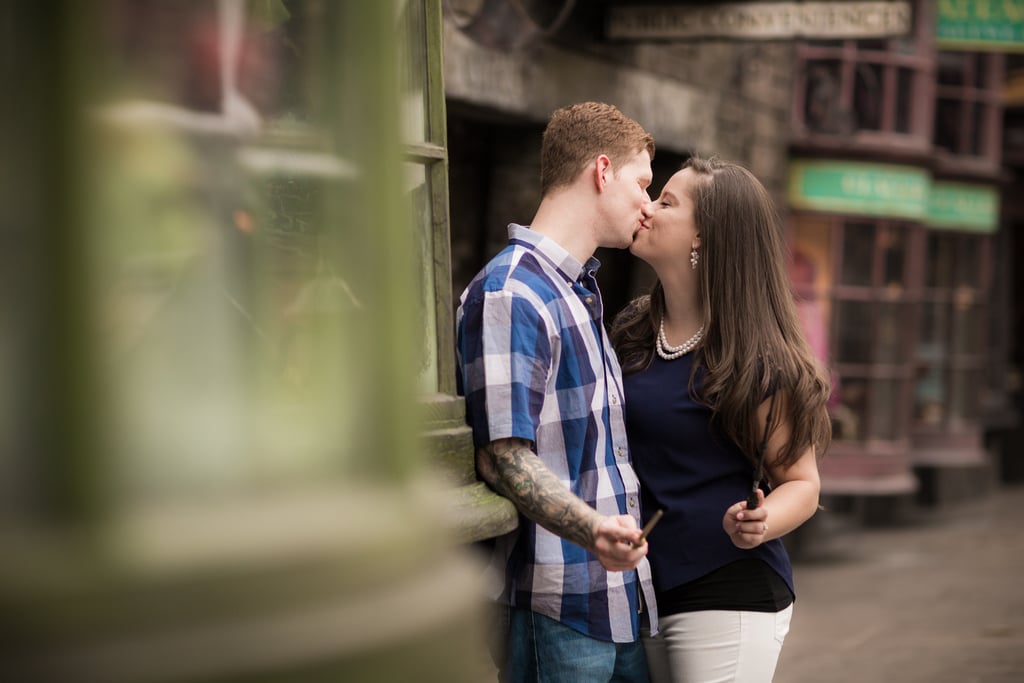 Engagement Photos at the Wizarding World of Harry Potter