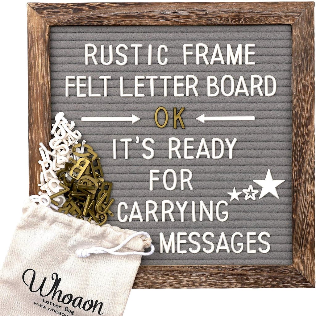 Rustic Wood Frame Gray Felt Letter Board