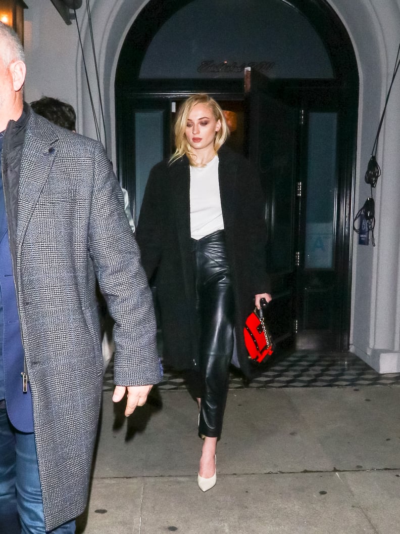 Sophie Turner in Leather Pants in 2019