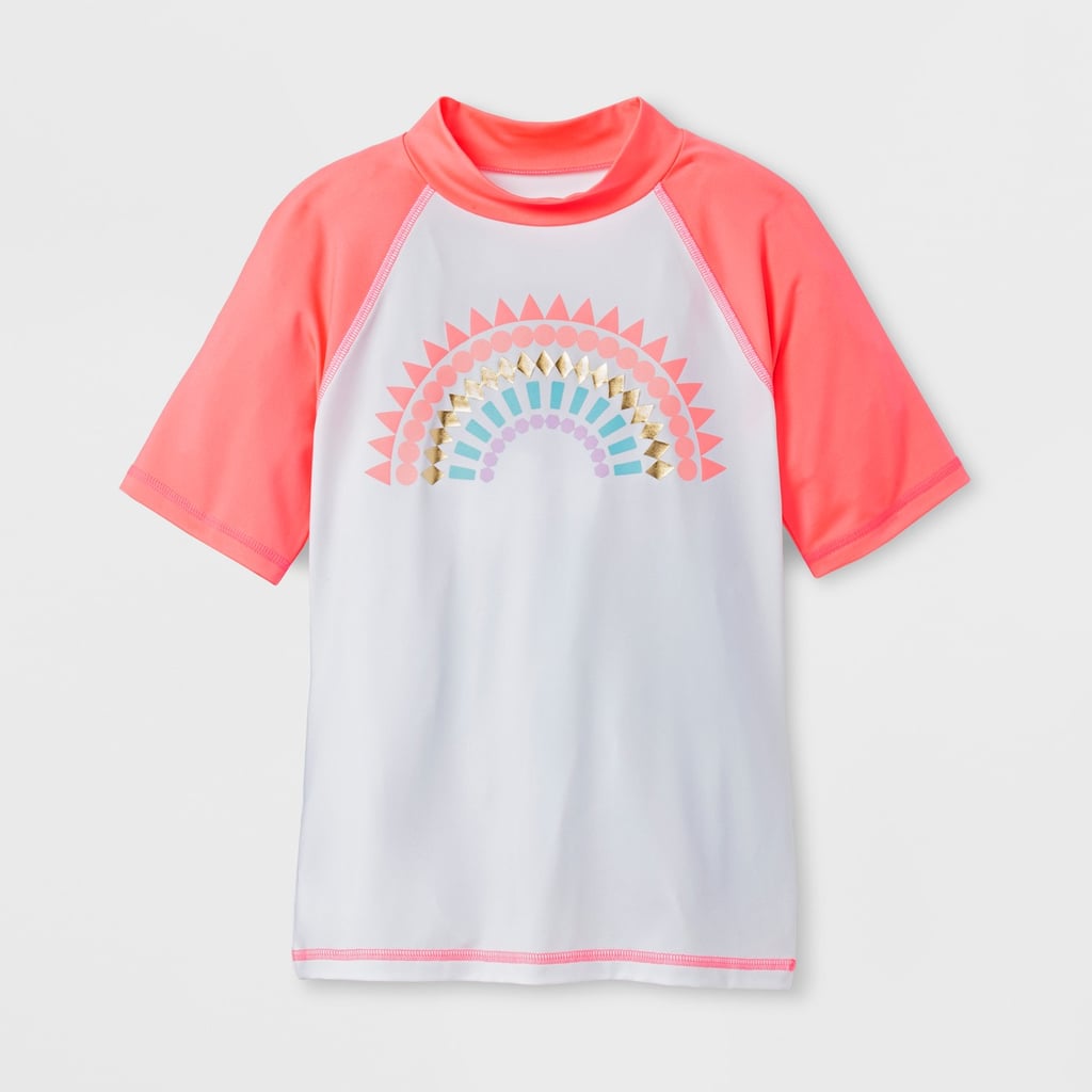Girls' Short Sleeve Rainbow Rashguard